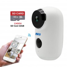 Camera supraveghere video AKU IP wireless AUDIO, cu acumulator + CADOU 32GB card, PIR detectie miscare, Microfon, montare pe magnet interior exterior vizualizare pe mobil tableta PC